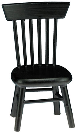 Dollhouse Miniature Kitchen Chair, Black